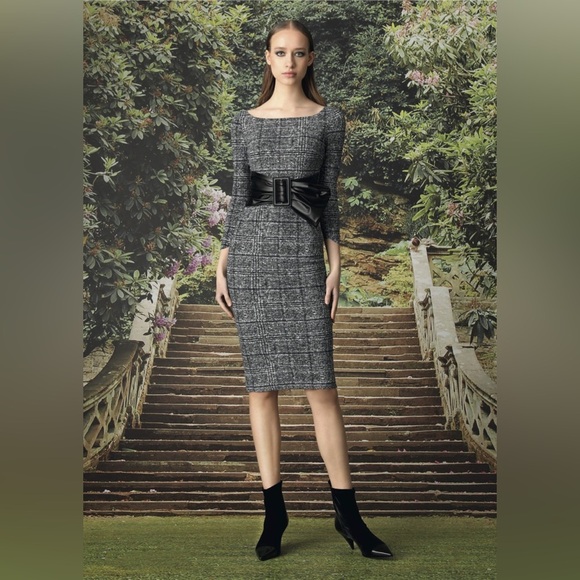 CHIARA BONI LA PETITE ROBE Thayna Plaid Belted Dress size 42/Small - Picture 16 of 16